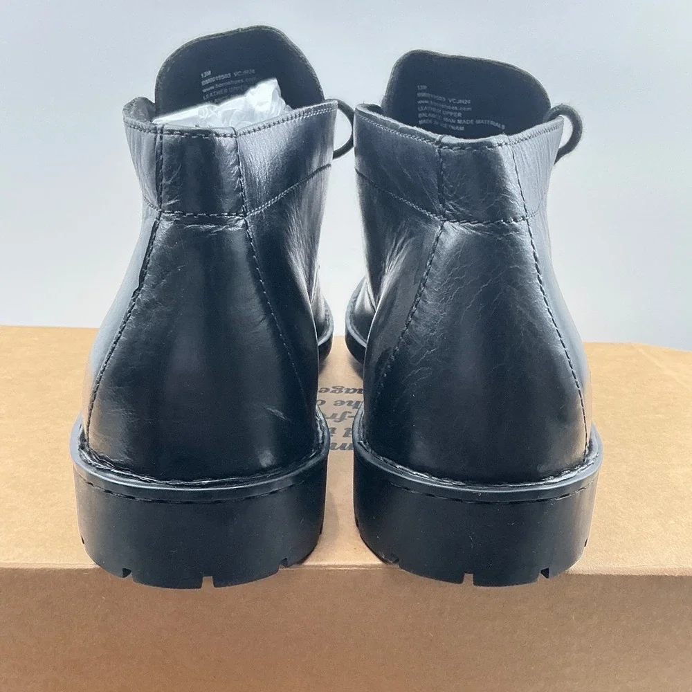 Born Harrison Mens Black Leather Chukka Boots Ankle Shoes BM0019503 Size 13M